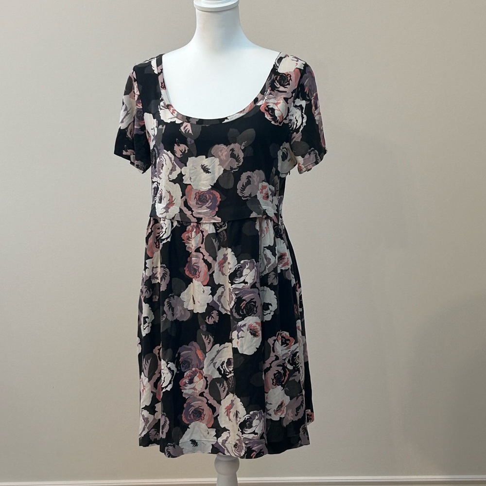 AMERICAN EAGLE Moody Floral Babydoll Mini Dress